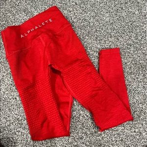 Red alphalete leggings, never worn mint condition